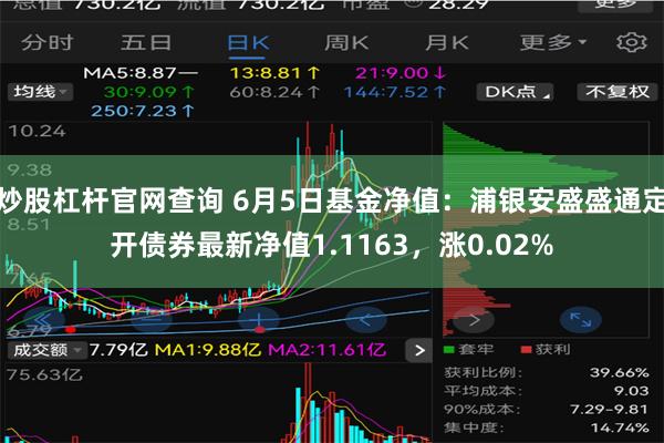 炒股杠杆官网查询 6月5日基金净值：浦银安盛盛通定开债券最新净值1.1163，涨0.02%