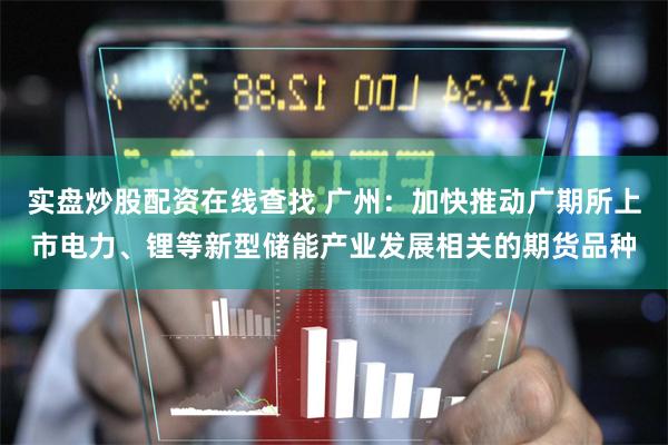 实盘炒股配资在线查找 广州：加快推动广期所上市电力、锂等新型储能产业发展相关的期货品种