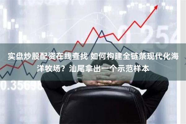 实盘炒股配资在线查找 如何构建全链条现代化海洋牧场？汕尾拿出一个示范样本