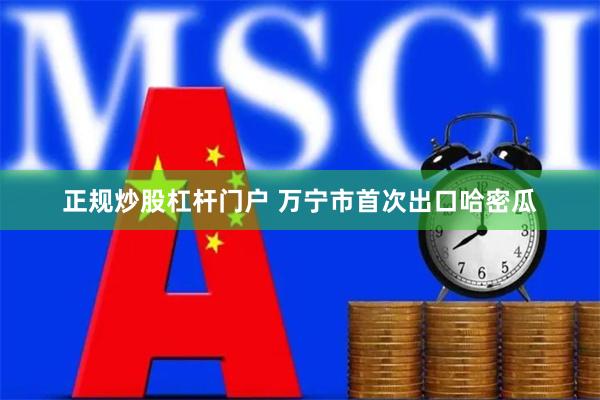 正规炒股杠杆门户 万宁市首次出口哈密瓜
